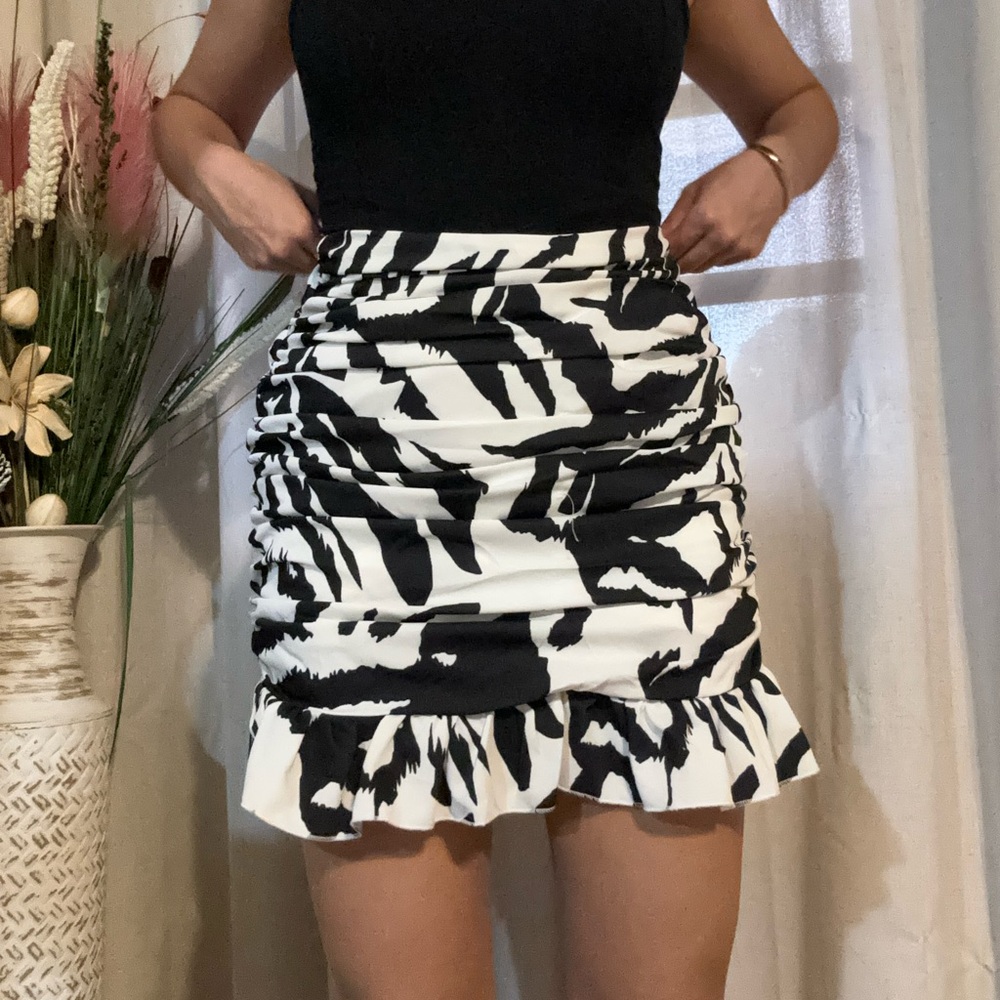 Missguided Rushed Zebra Mini Skirt